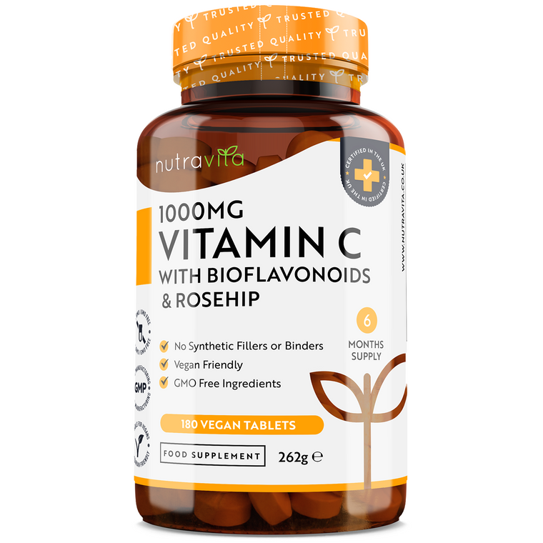 Vitamin C 1000mg With Bioflavonoids & Rosehip - 180 Vegan Tablets