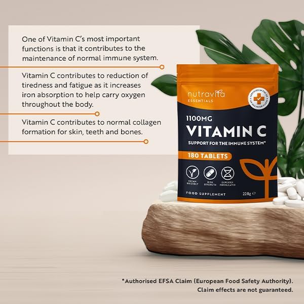 Vitamin C 1100mg – 180 Vegan Tablets