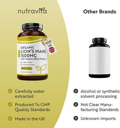 Organic Lions Mane 1500mg - 120 Vegan Capsules - image 7