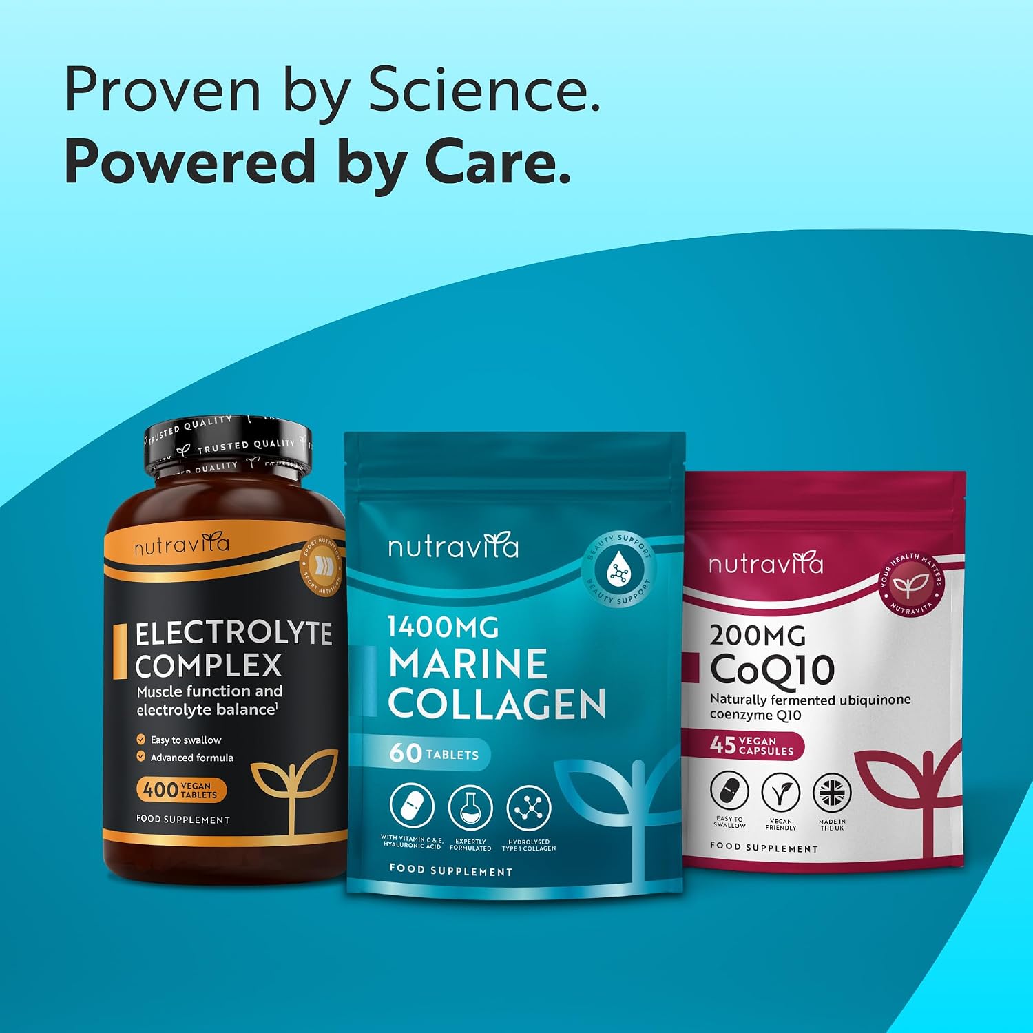 Marine Collagen With Hyaluronic Acid 1400mg - 60 Tablets | Nutravita
