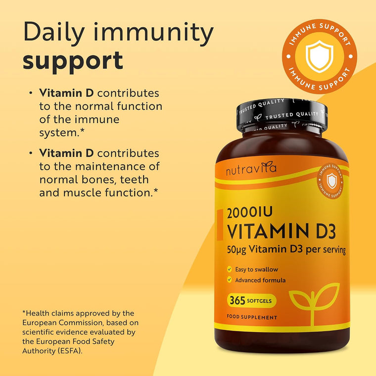 High Strength Vitamin D3 2000iu - 365 Softgels