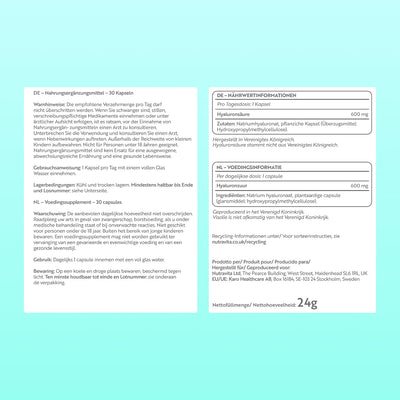 Hyaluronic Acid 600mg - 30 Capsules