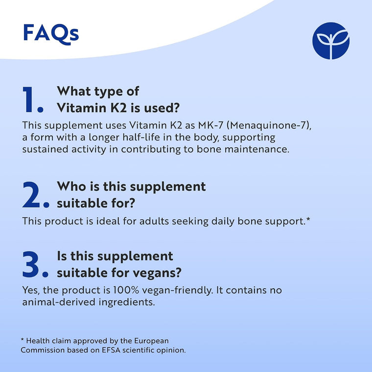 Vitamin K2 MK-7 200mcg - 365 Vegan Tablets