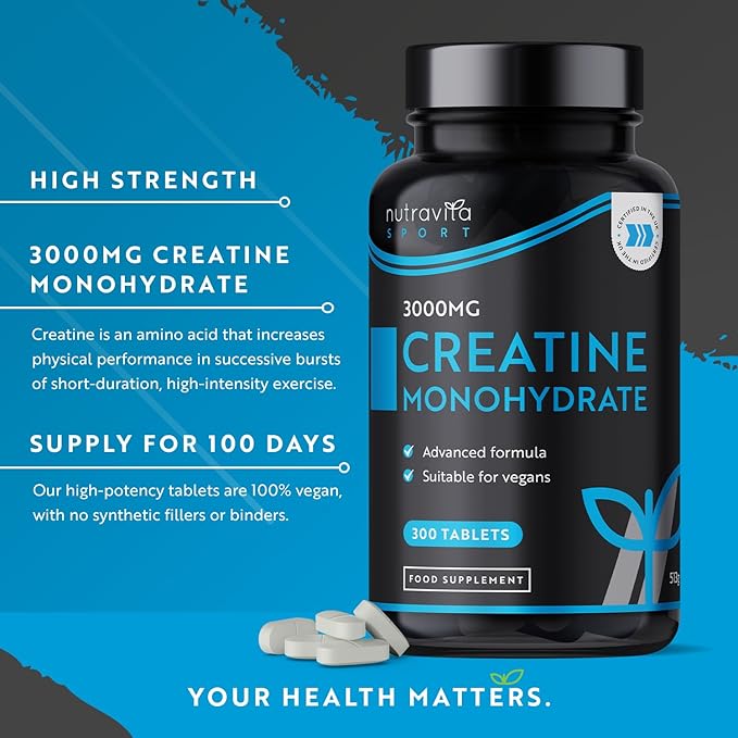 Pure Creatine Monohydrate - 300 Tablets