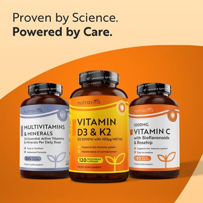 Vitamin D3 3000iu & K2 100ug MK7 - 120 Vegetarian Capsules - image 7