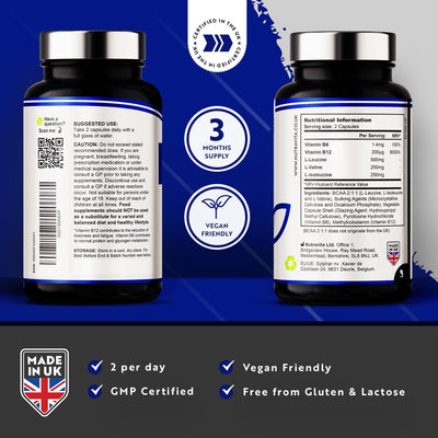 BCAA High Strength 1000mg 2:1:1 - 180 Vegan Capsules - NLR