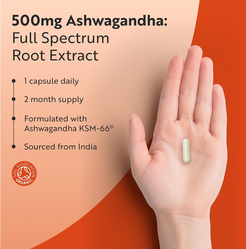 Organic Ashwagandha 500MG KSM-66 - 60 Vegan Capsules - image 7