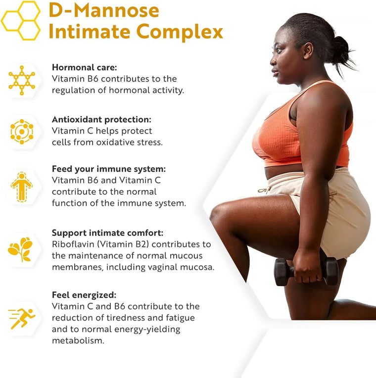 D Mannose With Cranberry, Vitamin C & Vitamin B - 180 Tablets