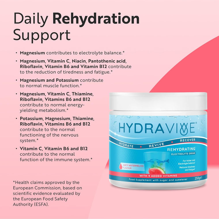 Hydravive Rehydration Electrolytes Powder 250g - Watermelon