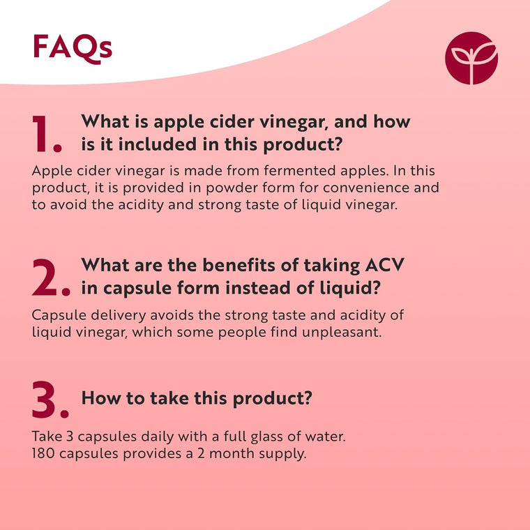 Apple Cider Vinegar 1800mg - 180 Capsules