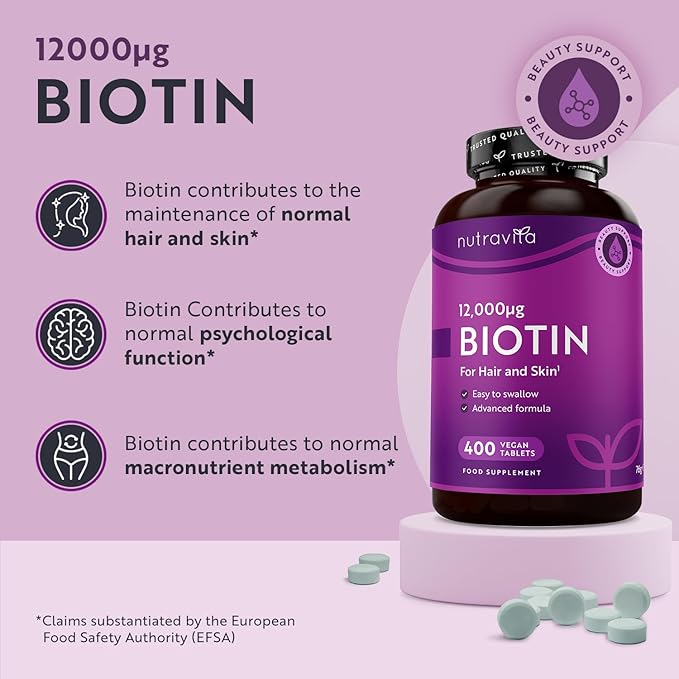 Biotin 12000ug - 400 Vegan Tablets