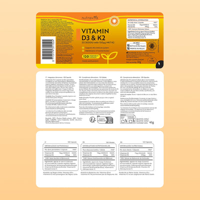 Vitamin D3 3000iu & K2 100ug MK7 - 120 Vegetarian Capsules - image 11