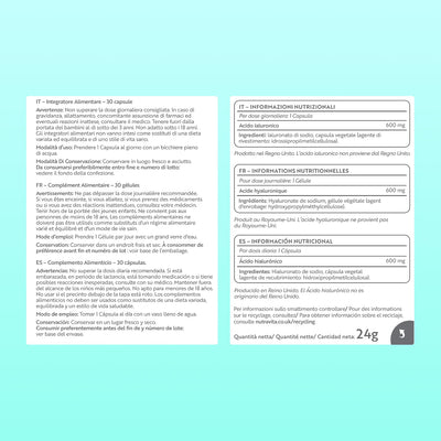 Hyaluronic Acid 600mg - 30 Capsules