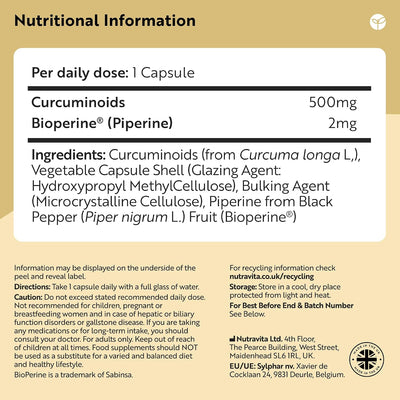A rectangular supplement facts label with a white top section and a beige bottom section. The label shows 'Nutravitis Ltd.