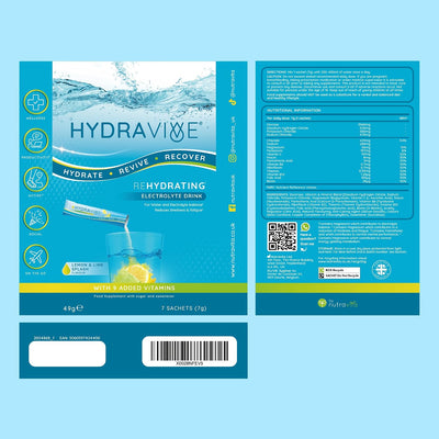 Hydravive Rapid Rehydration Electrolytes Powder - 7 Pack Lemon & Lime