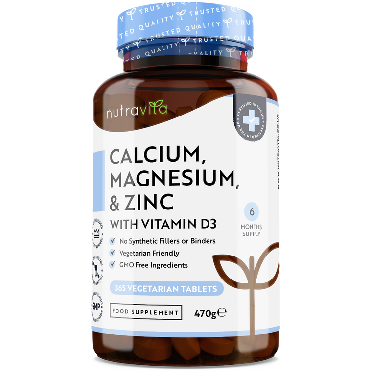 Calcio, Magnesio, Zinco e Vitamina D3 - 365 Compresse Vegetali