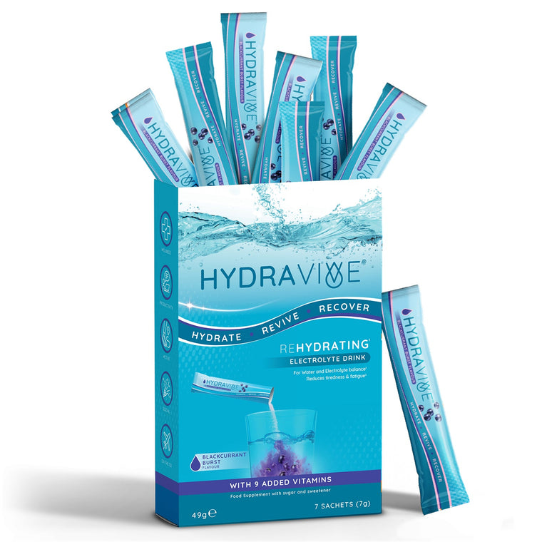 Hydravive Schnellrehydrations-Elektrolytpulver – 7er-Packung Schwarze Johannisbeere