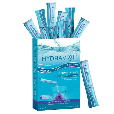 Hydravive Rapid Rehydration Electrolytes Powder - 21 Pack Blackcurrant