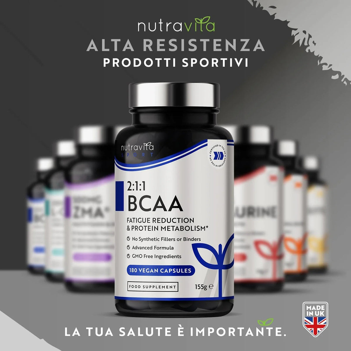 BCAA High Strength 1000mg 2:1:1 - 180 Vegan Capsules - NLR