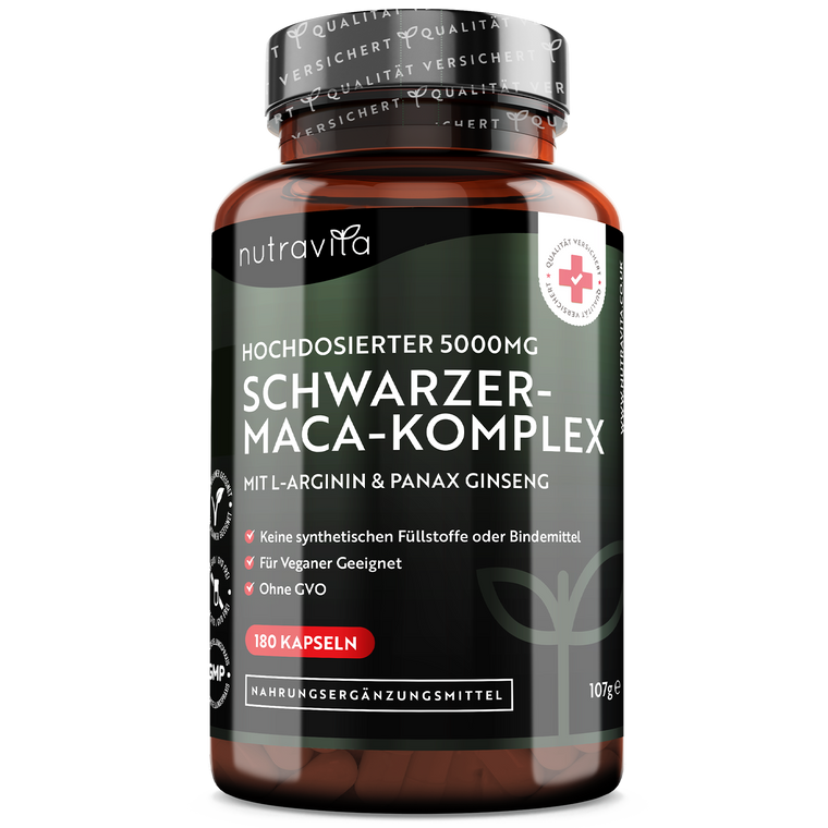 Schwarzer Maca-Komplex 5000mg 180 Kapseln
