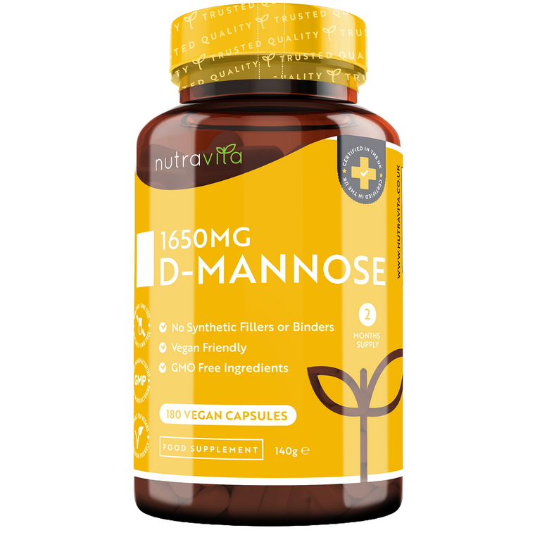 D-Mannose 1650mg High Strength - 180 Vegan Capsules