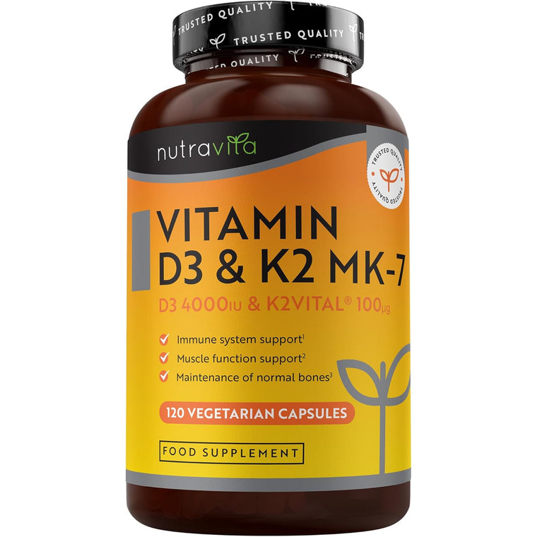 Vitamin D3 4000 IU & K2 100μg MK7 - 120 Capsules