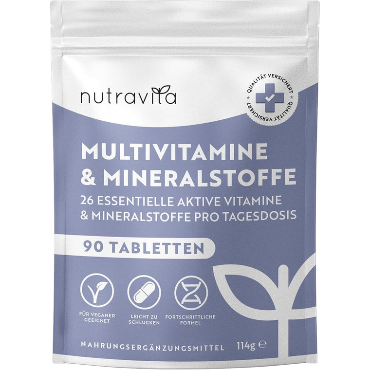 Multivitamin & Mineralien – 90 hochdosierte vegane Tabletten