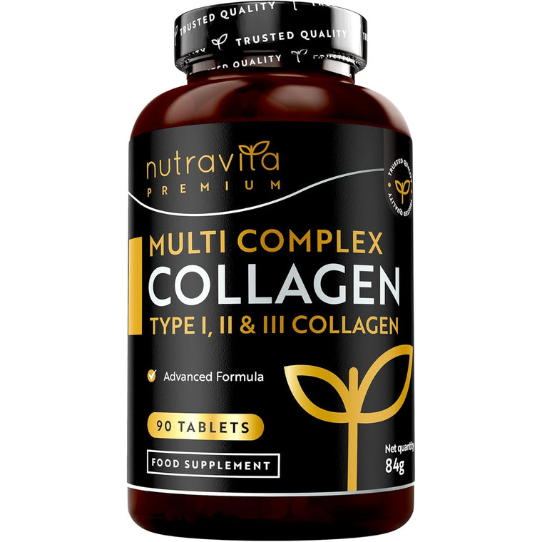 Premium Multi Collagen Protein Tablets with Type I, II, III - 90 Tablets