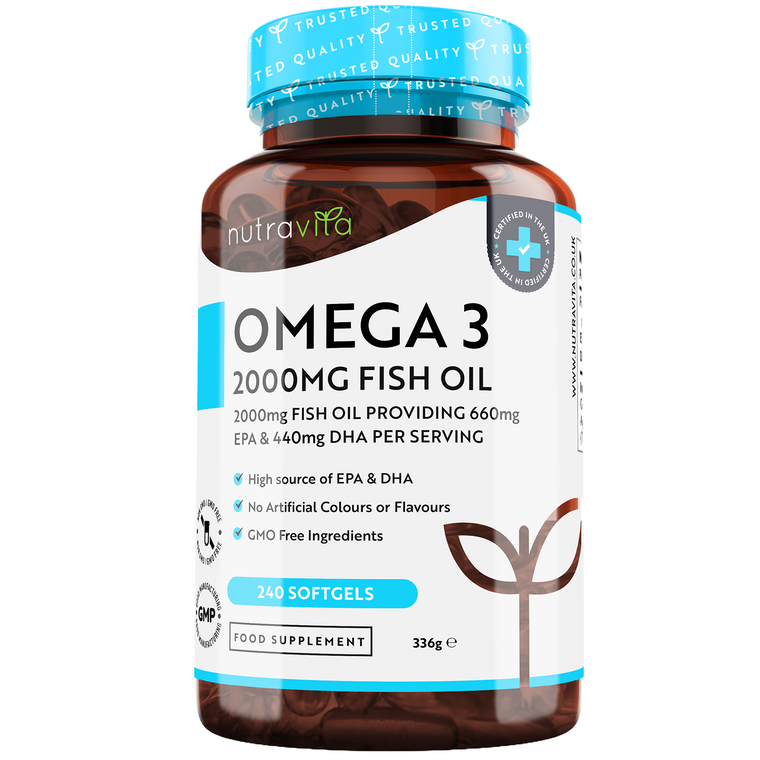 Omega 3 2000mg Pure Fish Oil - 240 Softgels