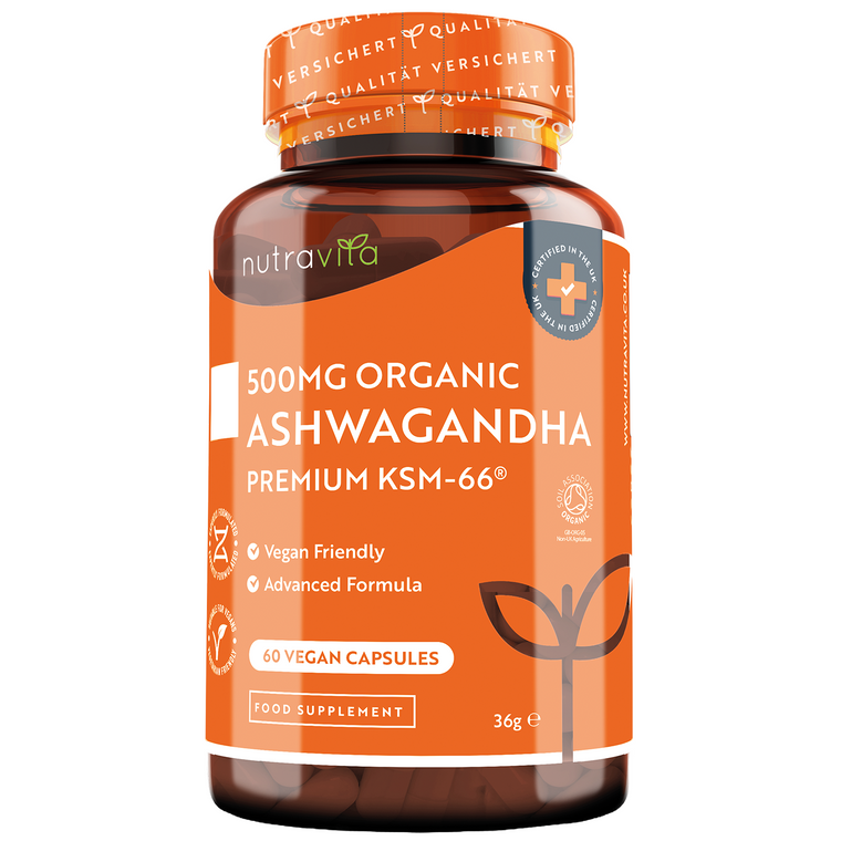 Organic Ashwagandha KSM-66 - 60 Vegan Capsules