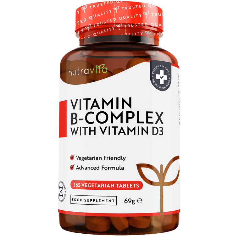 Vitamin B Complex with Vitamin D3 - 365 Vegetarian Tablets