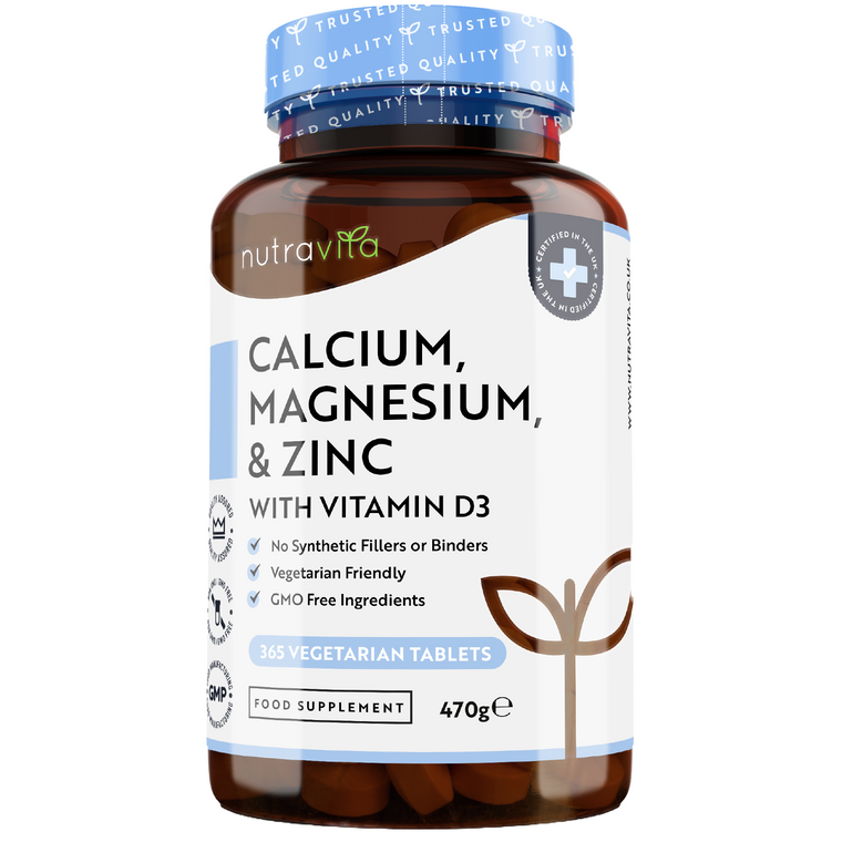 Calcium Magnesium Zinc & Vitamin D3 - 365 Vegetarian Tablets