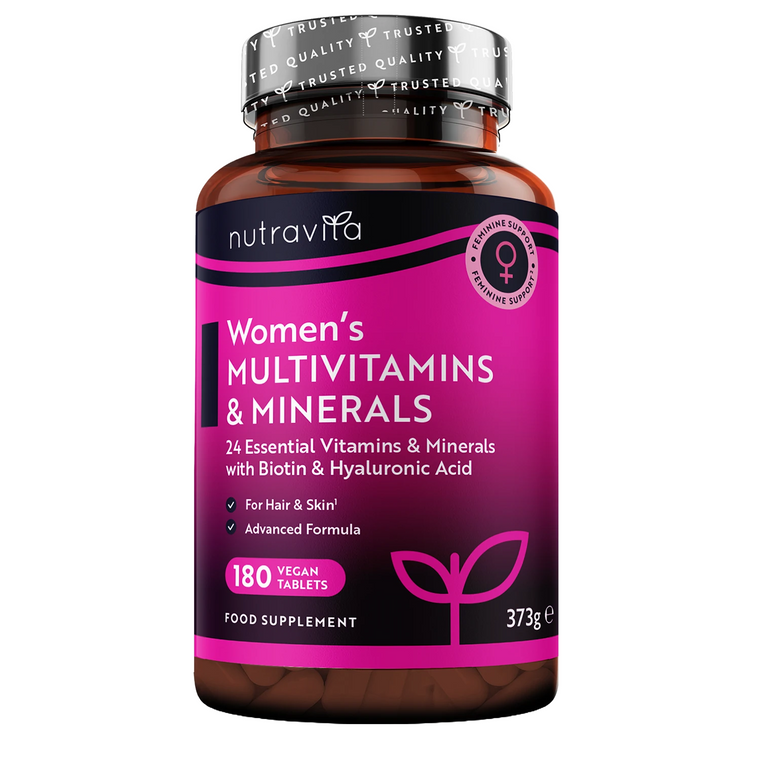Women's Multivitamins with Biotin and Hyaluronic Acid - 180 Vegan Tablets
