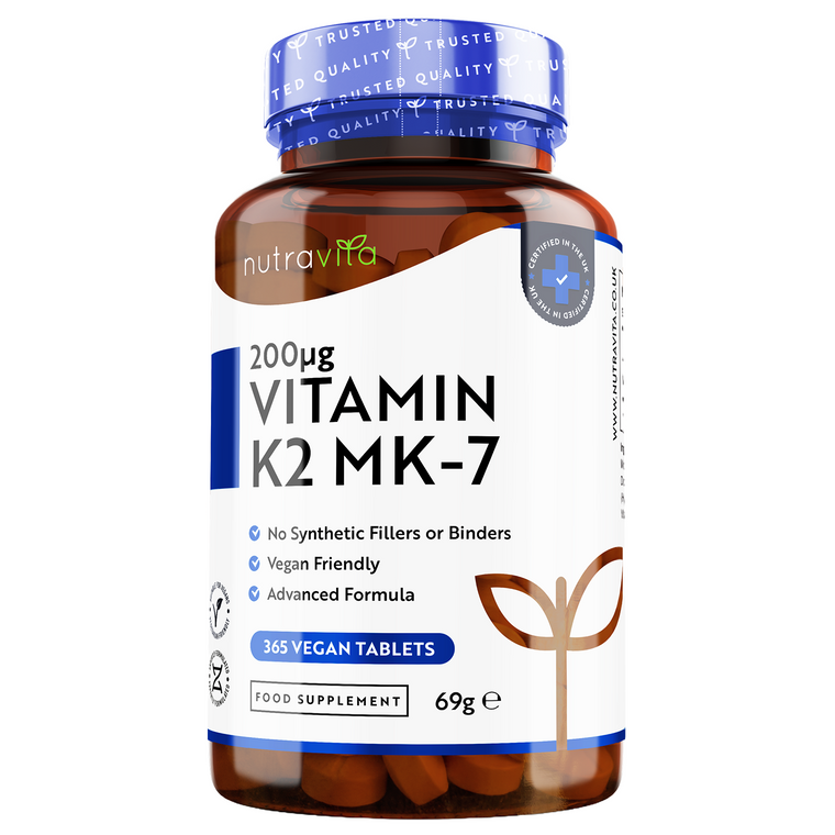 Vitamin K2 MK-7 200mcg - 365 Vegan Tablets