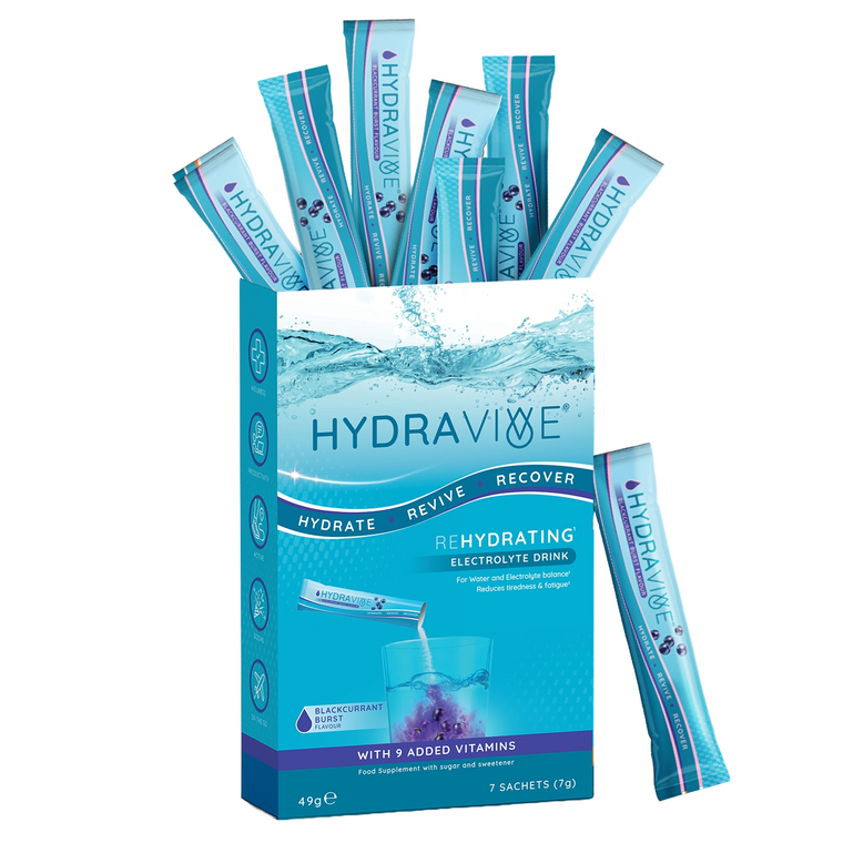 Hydravive Rapid Rehydration Electrolytes Powder - 21 Pack Blackcurrant