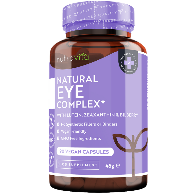 Natural Eye Complex with Bilberry, Lutein & Zeaxanthin - 90 Vegan Capsules