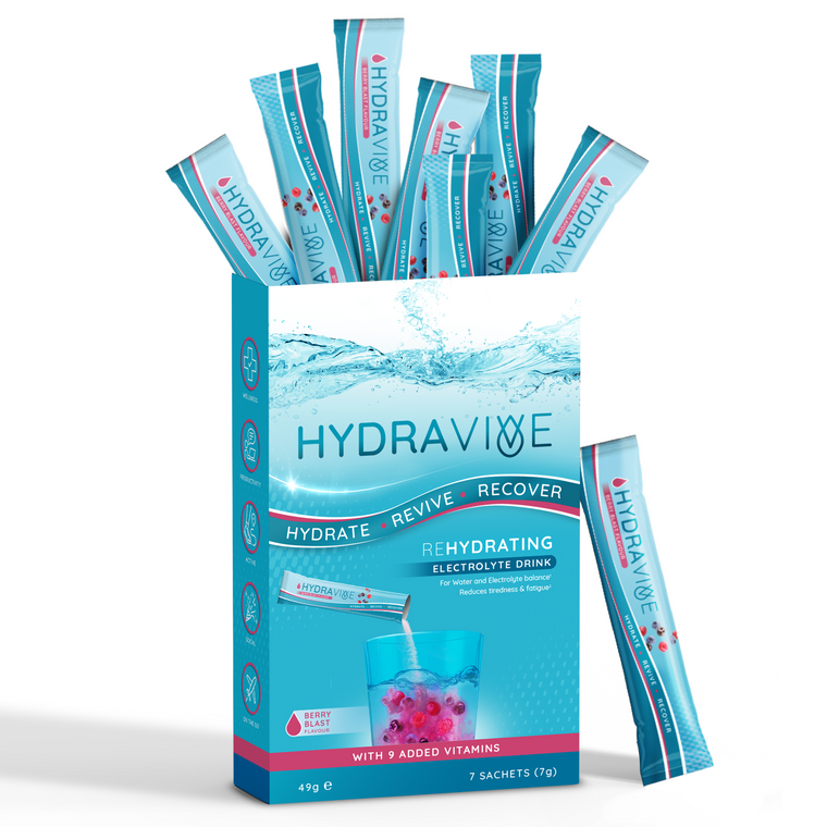 Hydravive Rapid Rehydration Electrolytes Powder - 7 Pack Berry Blast