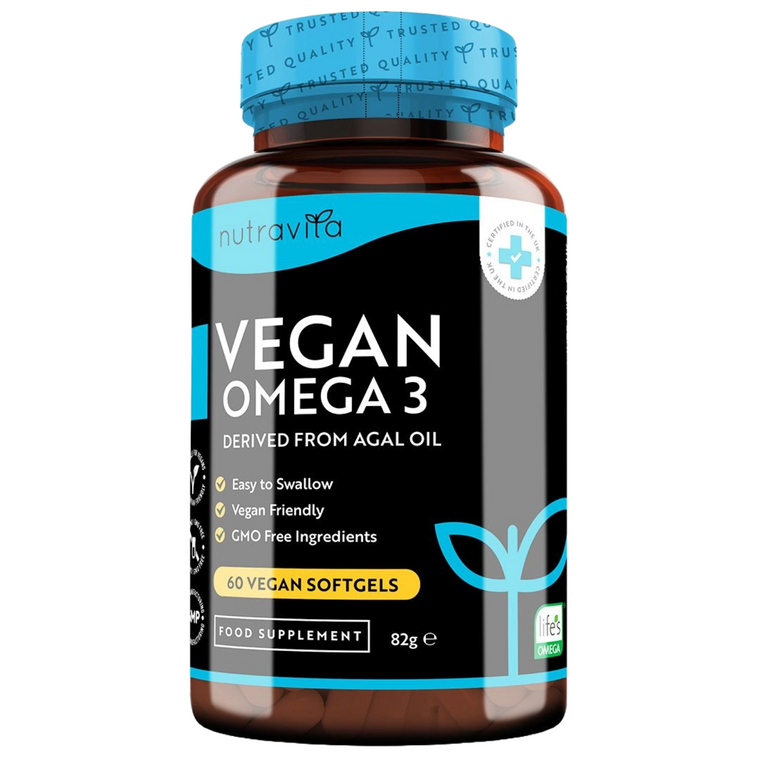 Vegan Omega 3 with 600mg DHA & 300mg EPA - 60 Vegan Softgels