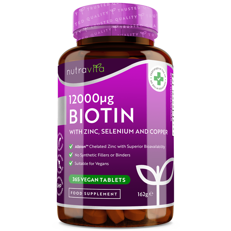 Biotina 12.000 ug con zinco, selenio e rame Albion™ 365 compresse vegane