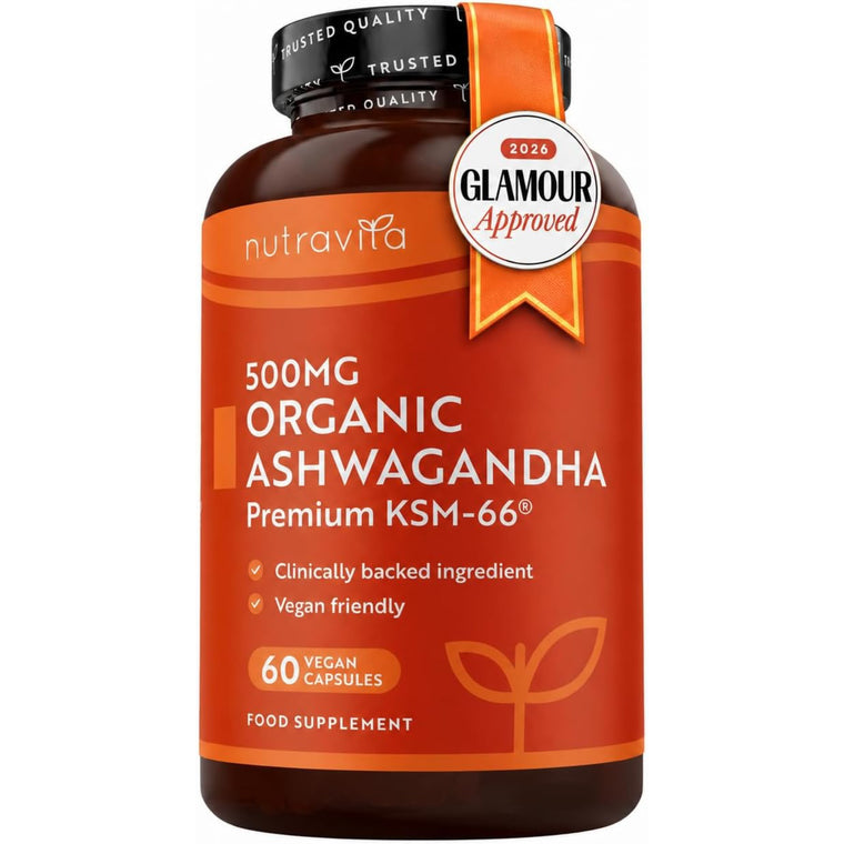 Organic Ashwagandha 500MG KSM-66 - 60 Vegan Capsules