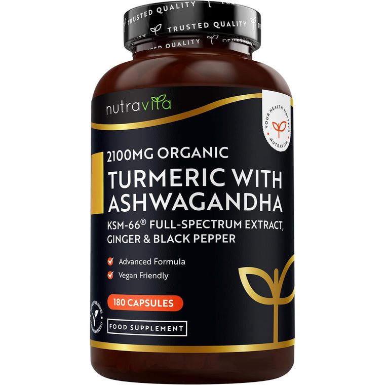 High Strength Turmeric & Ashwagandha KSM 66 ® - 180 Capsules