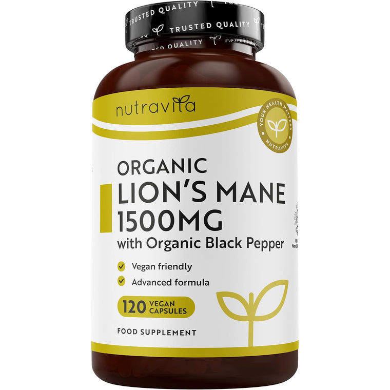 Organic Lions Mane 1500mg - 120 Vegan Capsules