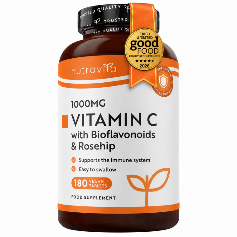 Vitamin C 1000mg With Bioflavonoids & Rosehip - 180 Vegan Tablets