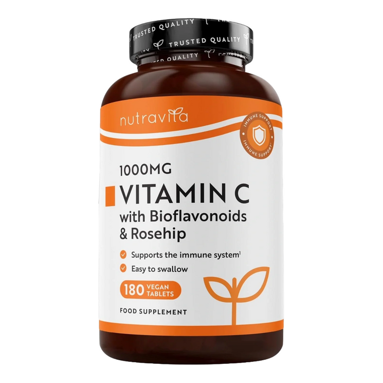 Vitamin C 1000mg with Bioflavonoids & Rosehip - 180 Vegan Tablets
