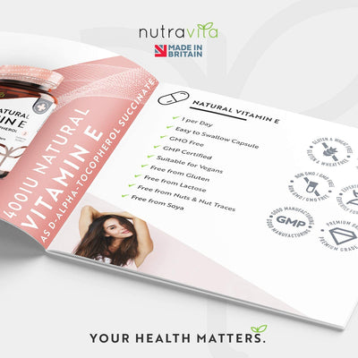 Open vitamin supplement package with Nutravita branding