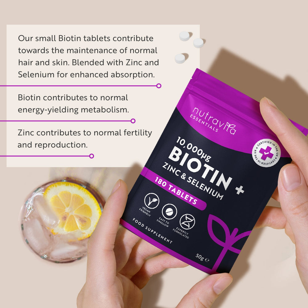 Biotin 10,000mcg Essentials 180 Tablets