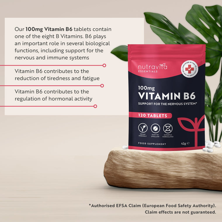 Vitamin B6 100mg - 120 Tablets